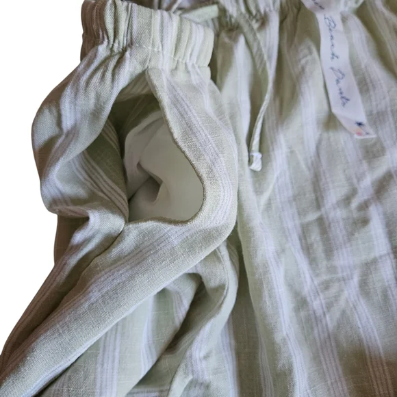 NWT - Cali 1850 - Sage Green Striped Lined Blend Wide Leg Pants - Small - Picture 9 of 14